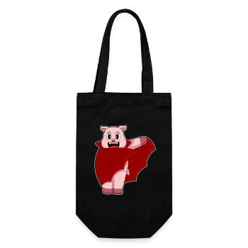 Cochon Halloween Bat - Sac à bouteille - noir - Devant