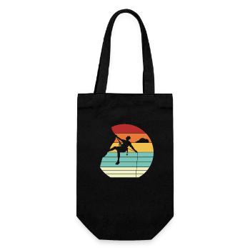 Retro Speedklettern Alpinklettern Sportklettern - Geschenkbeutel für Flaschen - Schwarz - Vorne