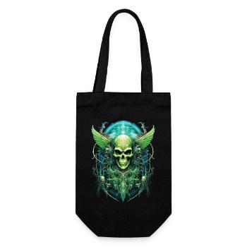 skull skull skeleton darkness gloomy - Gift Bag for Bottles - black - Front