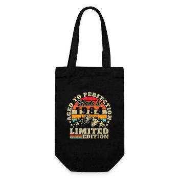 Original 1984 40th Anniversary Vintage Geschenk - Geschenkbeutel für Flaschen - Schwarz - Vorne
