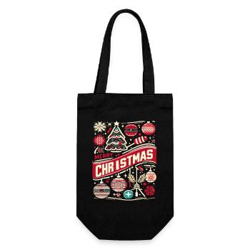 Vintage Joyeux Noël - Sac à bouteille - noir - Devant