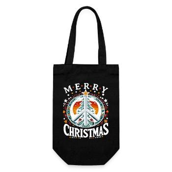 Joyeux Noël Paix Sapin de Noël - Sac à bouteille - noir - Devant