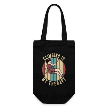 Climbing is my Therapy Sportklettern - Geschenkbeutel für Flaschen - Schwarz - Vorne