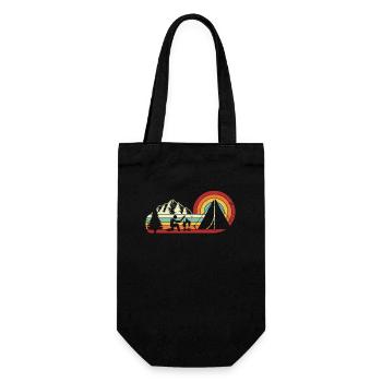 Retro Glamping Campingplatz Zelten Camper Camping - Geschenkbeutel für Flaschen - Schwarz - Vorne