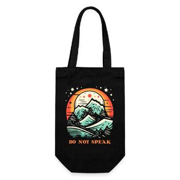 Don't Talk, Moon, Stars, Mountain, Nature - Gift Bag for Bottles - black - Front