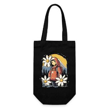 Fille d’anime en randonnée dans la nature - Sac à bouteille - noir - Devant