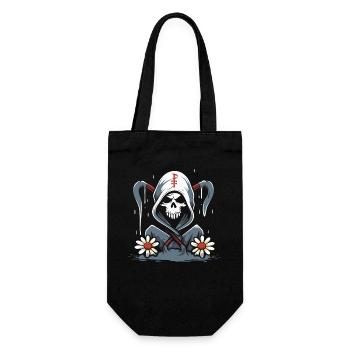 Le pouvoir des fleurs de la Faucheuse de dessin animé - Sac à bouteille - noir - Devant