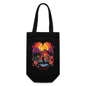 Heart and Horror: I Love Camping - Gift Bag for Bottles - black - Front