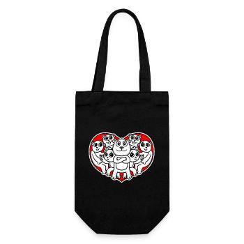 Heart Bear Love Romantic - Gift Bag for Bottles - black - Front