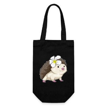 Igel Plumeria  - Geschenkbeutel für Flaschen - Schwarz - Vorne