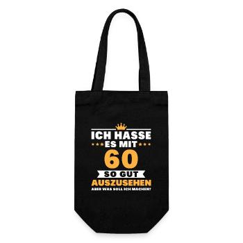 Ich hasse es mit 60 Geburtstag Gut Aussehen - Geschenkbeutel für Flaschen - Schwarz - Vorne