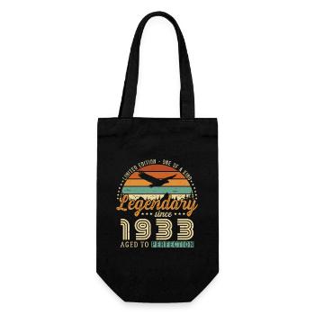 Legendär seit 1933 Vintage Jubiläumsgeschenk - Geschenkbeutel für Flaschen - Schwarz - Vorne