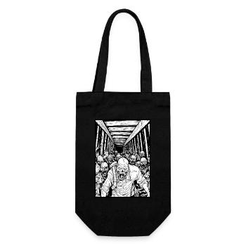 Der Tunnel der Horror-Zombie-Horde - Geschenkbeutel für Flaschen - Schwarz - Vorne