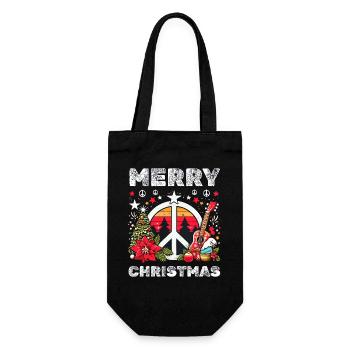 Joyeux Noël Paix - Sac à bouteille - noir - Devant