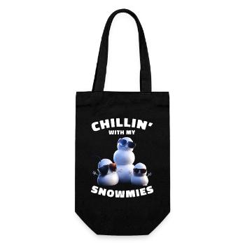 Chillin With My Snowmies Funny Snowmen - Gift Bag for Bottles - black - Front