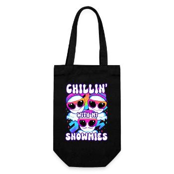 Chillin With My Snowmies Groovey Snowman - Gift Bag for Bottles - black - Front