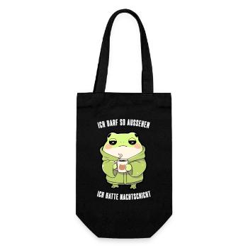 Ich Darf So Aussehen Kawaii Frosch Nachtschicht - Geschenkbeutel für Flaschen - Schwarz - Vorne