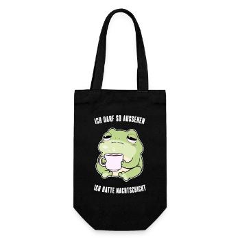 Ich Darf So Aussehen Frosch Nachtschicht Geschenk - Geschenkbeutel für Flaschen - Schwarz - Vorne