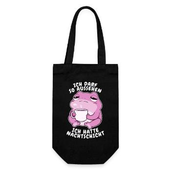 Ich Darf So Aussehen Kawaii Frosch Nachtschicht - Geschenkbeutel für Flaschen - Schwarz - Vorne
