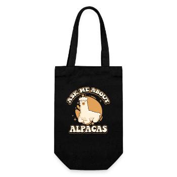 Ask Me About Alpacas Huacaya Lama Pako - Gift Bag for Bottles - black - Front