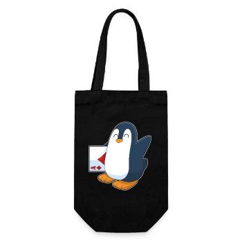 Pinguin Poker Pokerkarten Kartenspiel - Geschenkbeutel für Flaschen - Schwarz - Vorne