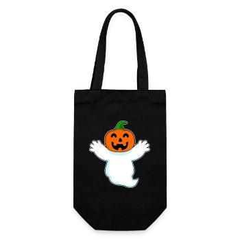 Citrouille fantôme d’Halloween - Sac à bouteille - noir - Devant