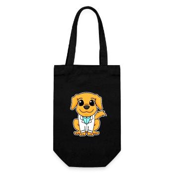 Doktor Hund Retriever - Geschenkbeutel für Flaschen - Schwarz - Vorne