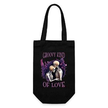 Groovy Kind of Love - Geschenkbeutel für Flaschen - Schwarz - Vorne