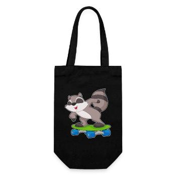 Raccoon Skater Skateboard Sport - Gift Bag for Bottles - black - Front