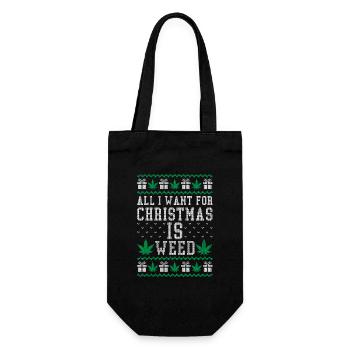 Tout ce que je veux pour Noël, c’est de l’herbe - Sac à bouteille - noir - Devant