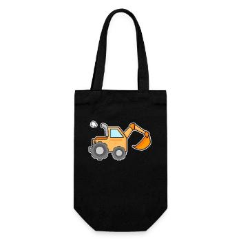 Excavator Construction Site Heavy Machinery Gift - Gift Bag for Bottles - black - Front