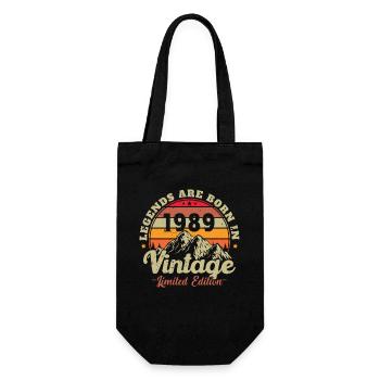 1989 Vintage Born In 1989 Birthday Gift - Gift Bag for Bottles - black - Front