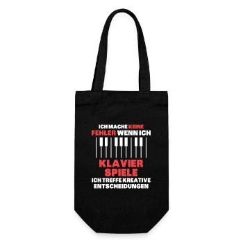 Pianisten Witz Geschenk für Klavier Spieler - Geschenkbeutel für Flaschen - Schwarz - Vorne