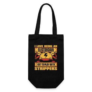 I Love Being An Electrician Elektroinstallateur - Gift Bag for Bottles - black - Front