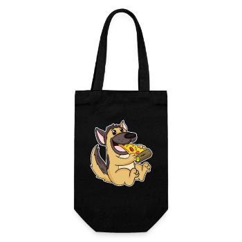German Shepherd Dog Pizza - Gift Bag for Bottles - black - Front