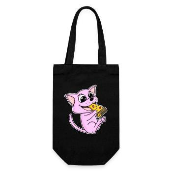 Sphynx Cat Pizza - Gift Bag for Bottles - black - Front