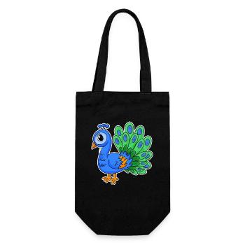 Pfau - Geschenkbeutel für Flaschen - Schwarz - Vorne