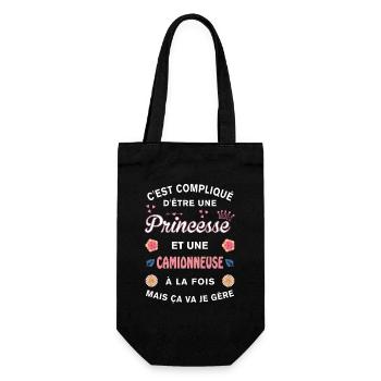 Cadeau Humoristique Camionneuse Princesse - Sac à bouteille - noir - Devant