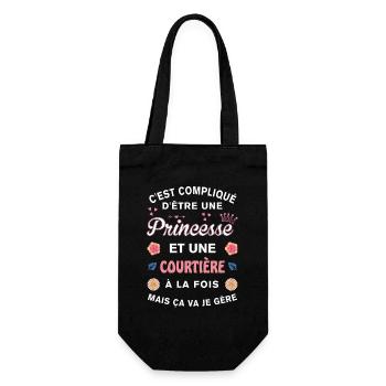 Cadeau Humoristique Courtière Princesse - Sac à bouteille - noir - Devant
