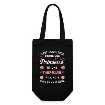 Cadeau Humoristique Pharmacienne Princesse - Sac à bouteille - noir - Devant