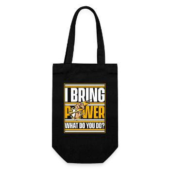 I Bring Power What Do You Do Elektroniker - Geschenkbeutel für Flaschen - Schwarz - Vorne