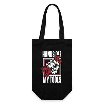 Hands Off My Tools Autoschrauber Meister Kfz - Geschenkbeutel für Flaschen - Schwarz - Vorne