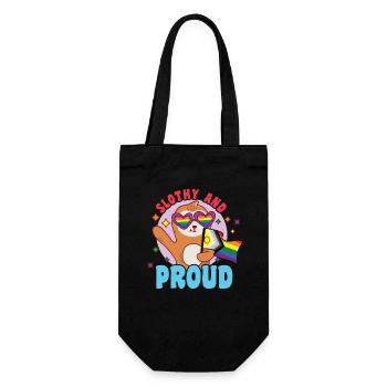 Fabulous sloth life with LGBT flag - Gift Bag for Bottles - black - Front