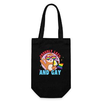 Fabulous sloth life with LGBT flag - Gift Bag for Bottles - black - Front