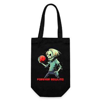 Lustiger Zombie-Bowler, für immer Bowlen - Geschenkbeutel für Flaschen - Schwarz - Vorne