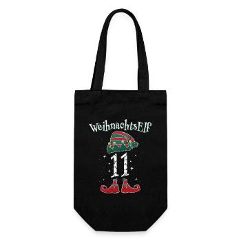 WEIHNACHTSELF WEIHNACHTS 11 FROHE WEIHNACHTEN ELF - Geschenkbeutel für Flaschen - Schwarz - Vorne