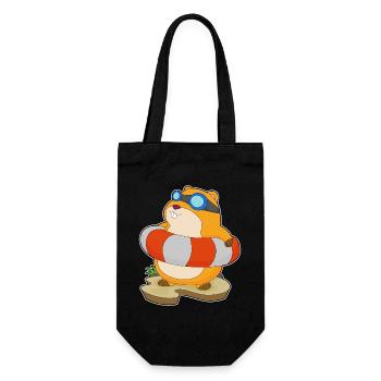Natation de hamsters dans l’anneau d’été - Sac à bouteille - noir - Devant