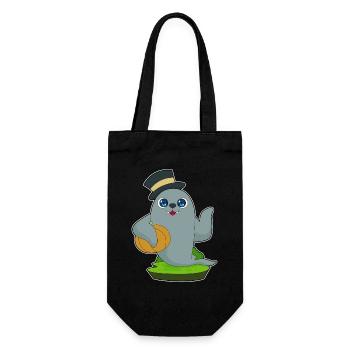 Citrouille d'Halloween scellée - Sac à bouteille - noir - Devant
