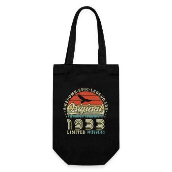 Vintage 1933 Vintage cadeau d’anniversaire rétro - Sac à bouteille - noir - Devant