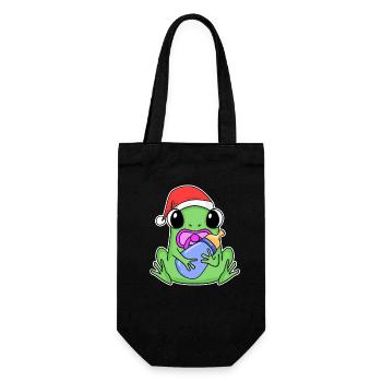 Grenouille bébé Noël - Sac à bouteille - noir - Devant